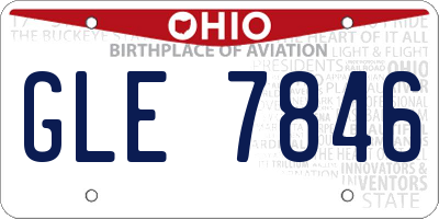 OH license plate GLE7846