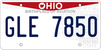 OH license plate GLE7850