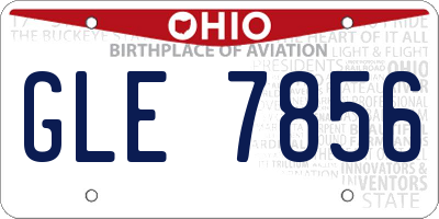 OH license plate GLE7856