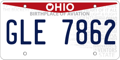 OH license plate GLE7862