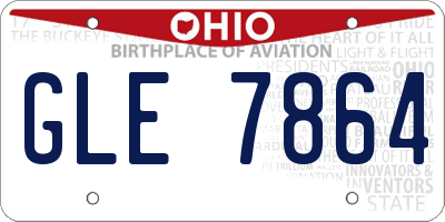 OH license plate GLE7864