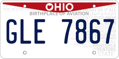OH license plate GLE7867