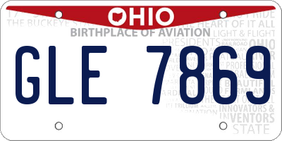 OH license plate GLE7869