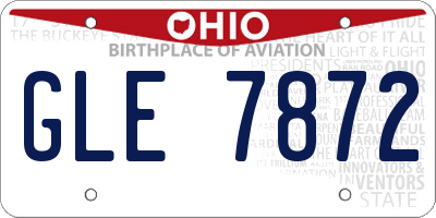 OH license plate GLE7872
