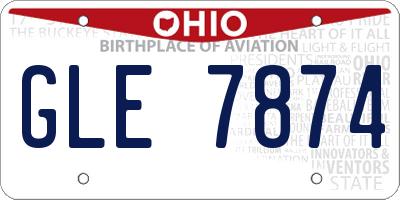 OH license plate GLE7874