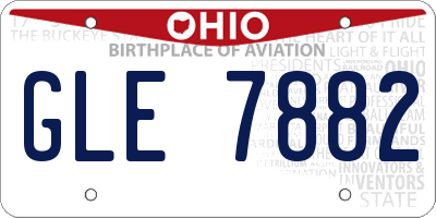 OH license plate GLE7882