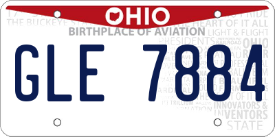 OH license plate GLE7884