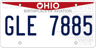 OH license plate GLE7885