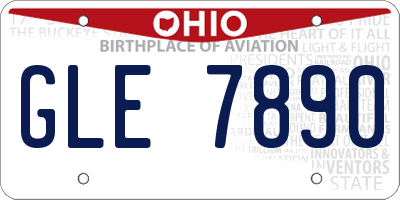 OH license plate GLE7890