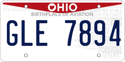 OH license plate GLE7894