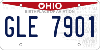OH license plate GLE7901