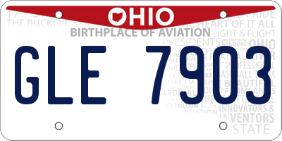 OH license plate GLE7903