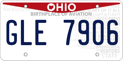 OH license plate GLE7906