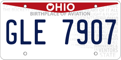 OH license plate GLE7907