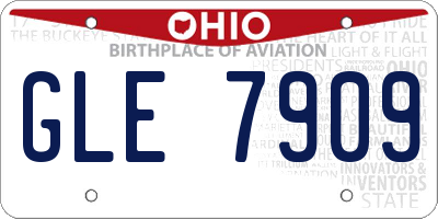 OH license plate GLE7909