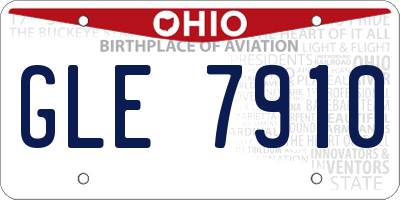 OH license plate GLE7910