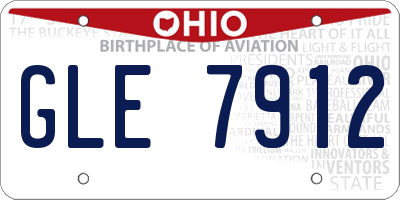 OH license plate GLE7912
