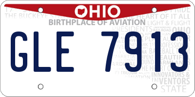 OH license plate GLE7913
