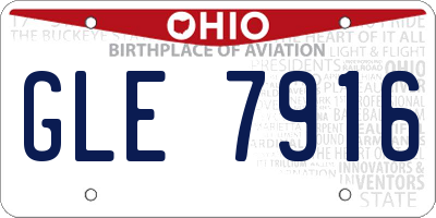 OH license plate GLE7916