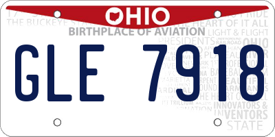 OH license plate GLE7918