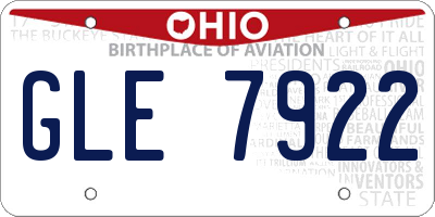 OH license plate GLE7922