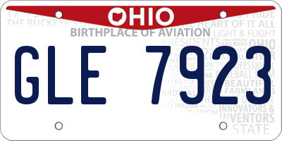 OH license plate GLE7923