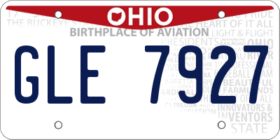 OH license plate GLE7927