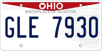 OH license plate GLE7930