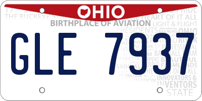 OH license plate GLE7937