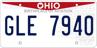 OH license plate GLE7940