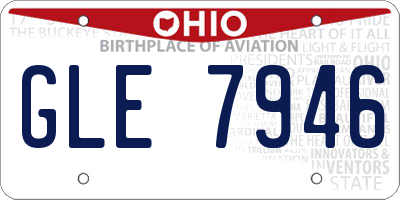 OH license plate GLE7946