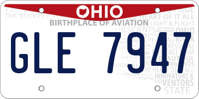 OH license plate GLE7947