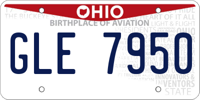 OH license plate GLE7950