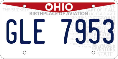 OH license plate GLE7953