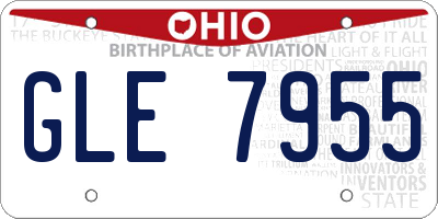 OH license plate GLE7955