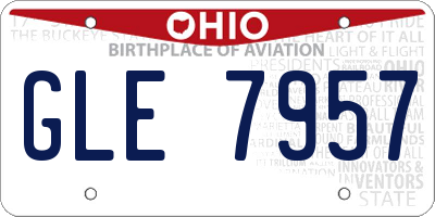 OH license plate GLE7957