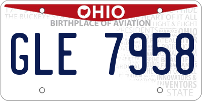 OH license plate GLE7958