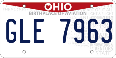 OH license plate GLE7963