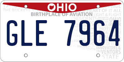 OH license plate GLE7964
