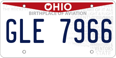 OH license plate GLE7966