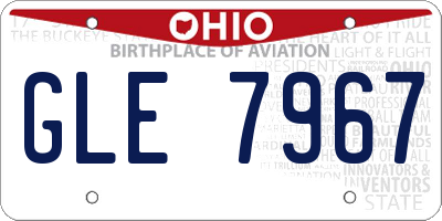 OH license plate GLE7967