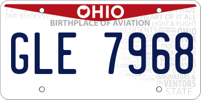 OH license plate GLE7968