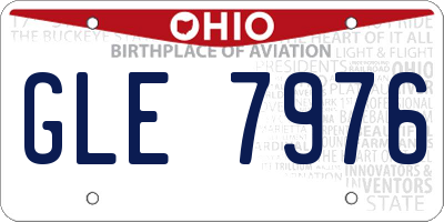 OH license plate GLE7976