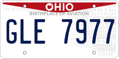 OH license plate GLE7977
