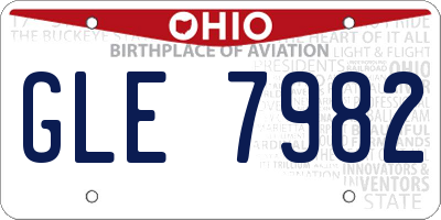 OH license plate GLE7982