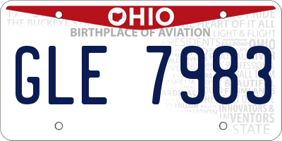 OH license plate GLE7983
