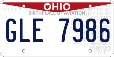 OH license plate GLE7986