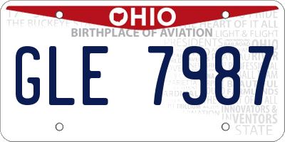 OH license plate GLE7987