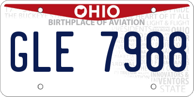 OH license plate GLE7988