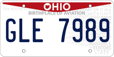 OH license plate GLE7989